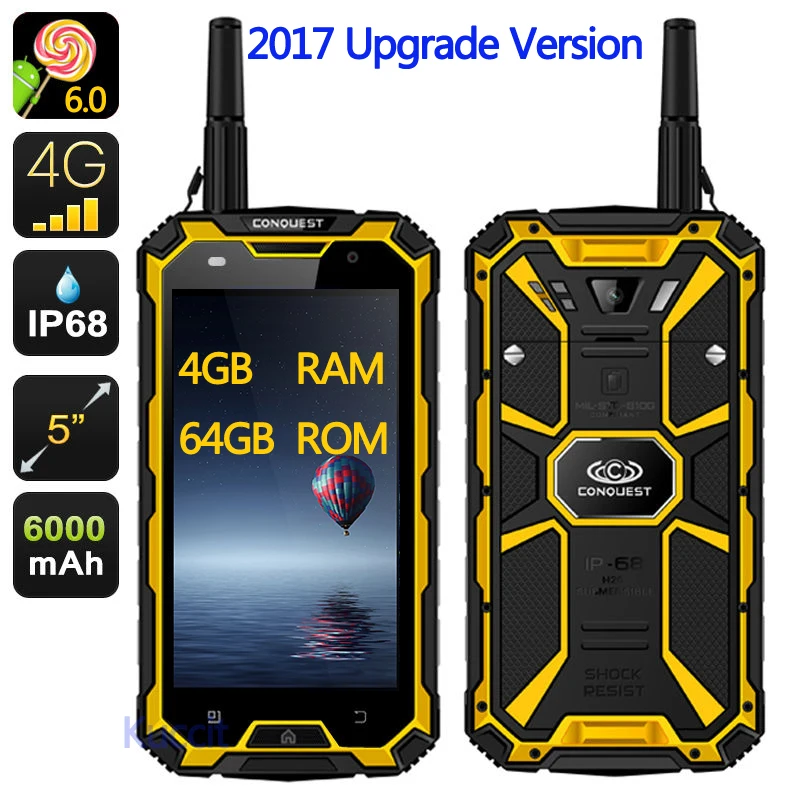 Цена за 2017 Обновление оригинал CONQUEST S8 Прочный Водонепроницаемый Телефон 4 ГБ RAM Окта основные 5 "1920x1080 16.0MP Android 6.0 Ip68 GPS 4 Г LTE Цена за 2017 Обновление оригинал CONQUEST S8 Прочный Водонепроницаемый Телефон 4 ГБ RAM Окта основные 5 "1920x1080 16.0MP Android 6.0 Ip68 GPS 4 Г LTE
