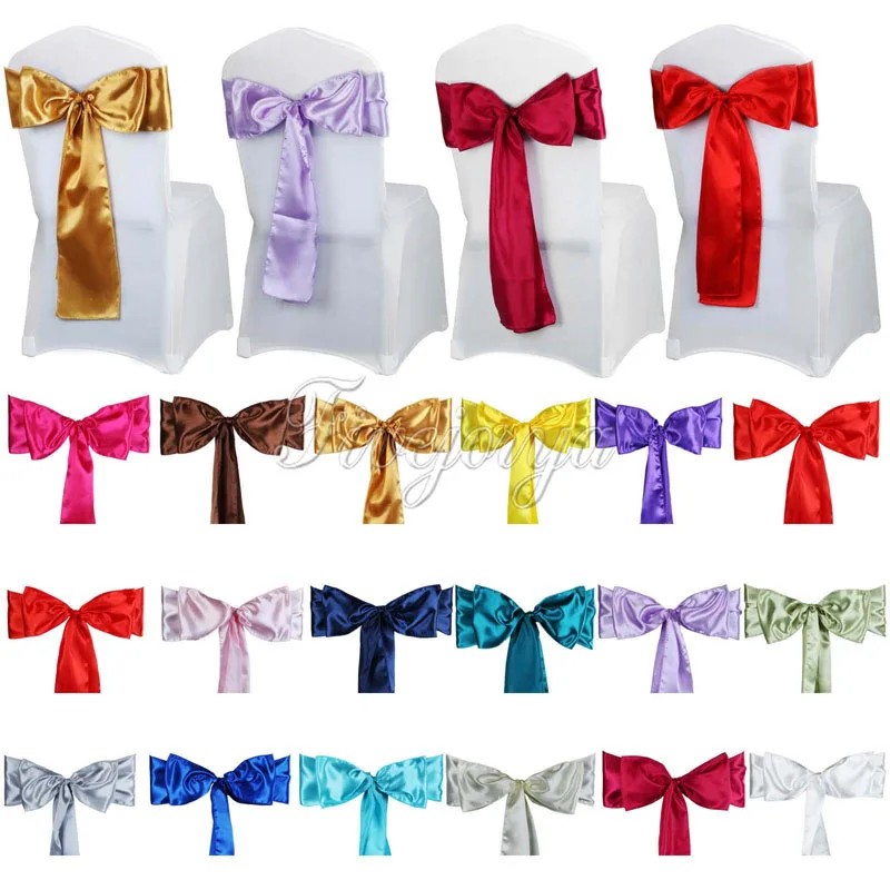 

1x Satin Chair Sash Bow 15cm x 275cm For Banquet Wedding Party Banquet Bow Ties Butterfly Craft Decoration