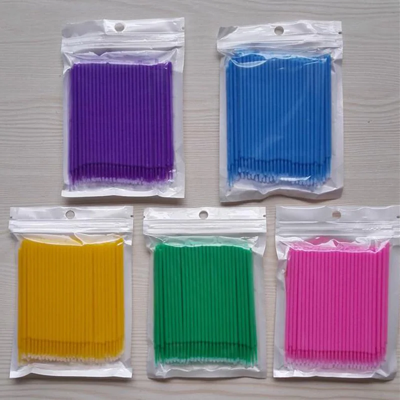 

100pcs/bag Durable Micro Disposable Eyelash Extension Makeup Brushes Individual Applicators Mascara Removing Tools Swabs