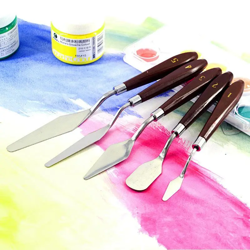 Высокое качество художественная картина маслом Ножи Палитра набор универсальных ножей смешанные скребок из нержавеющей стали ножи-шпатели инструменты рисования комплект