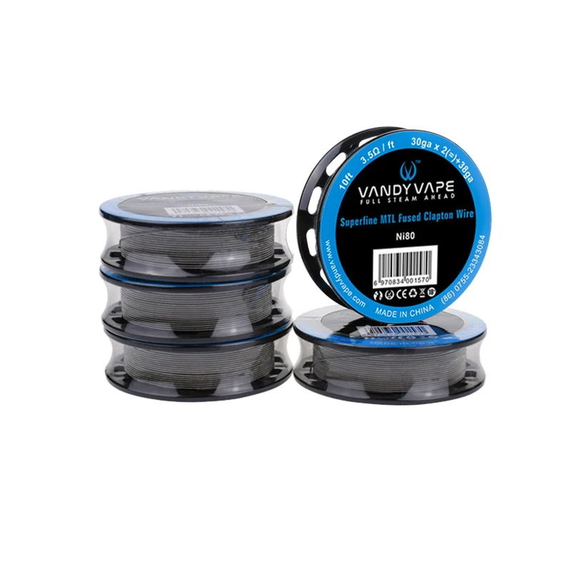 

Original Vandy Vape Superfine MTL Fused Claption Wire SS316L/Ni80/KA1 Superfine MTL Fused Clapton Wire 10ft Fit MTL RTA RDA
