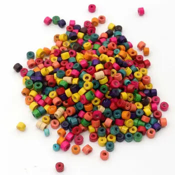 

1000pcs/lot Mixed Color Cylindrical Seed Wood Beads Loose Spacer For Jewelry Finding DIY Bracelet Necklace Earring Accessories