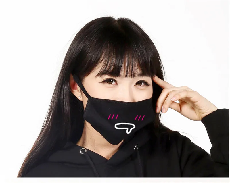 ZWZCYZ, черная хлопковая маска для губ, унисекс, Подростковая маска против пыли, аниме маска, модная маска для здоровья лица и рта, 12 цветов