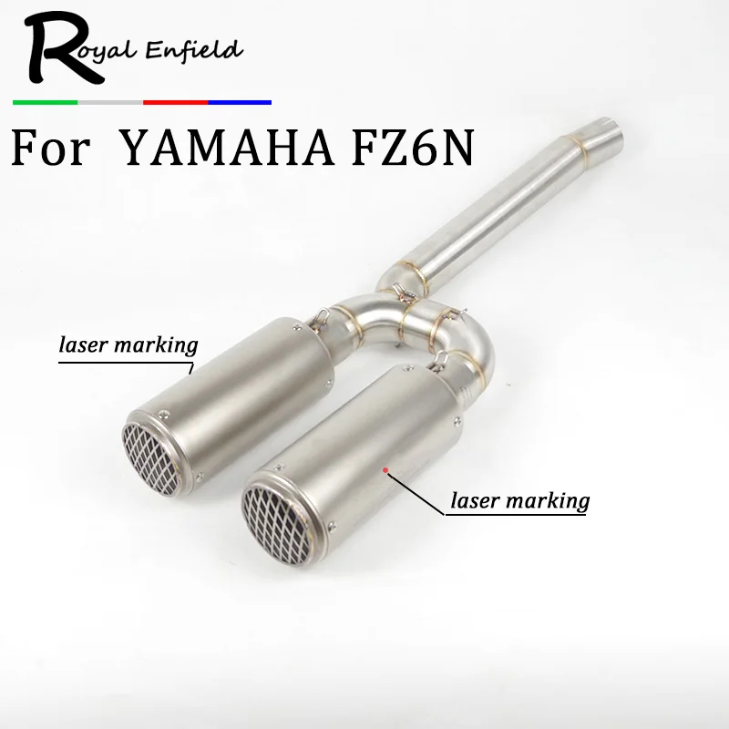

FZ-6N FZ-6S Full System Slip On For Yamaha FZ6N FZ6S FZ6 FZ 6 Motorcycle Exhaust Muffler Escape with Middle Mid Link Pipe Tube