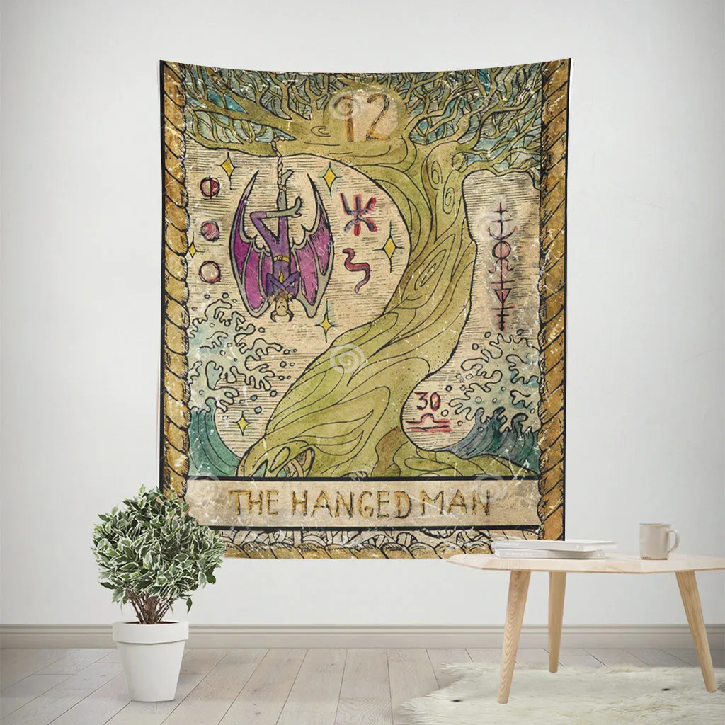 

Tarot Tapestry The Moon Star Sun Medieval Europe Divination Wall Hanging Hot Indian Mandala Pattern Blanket Home Decoration Yoga