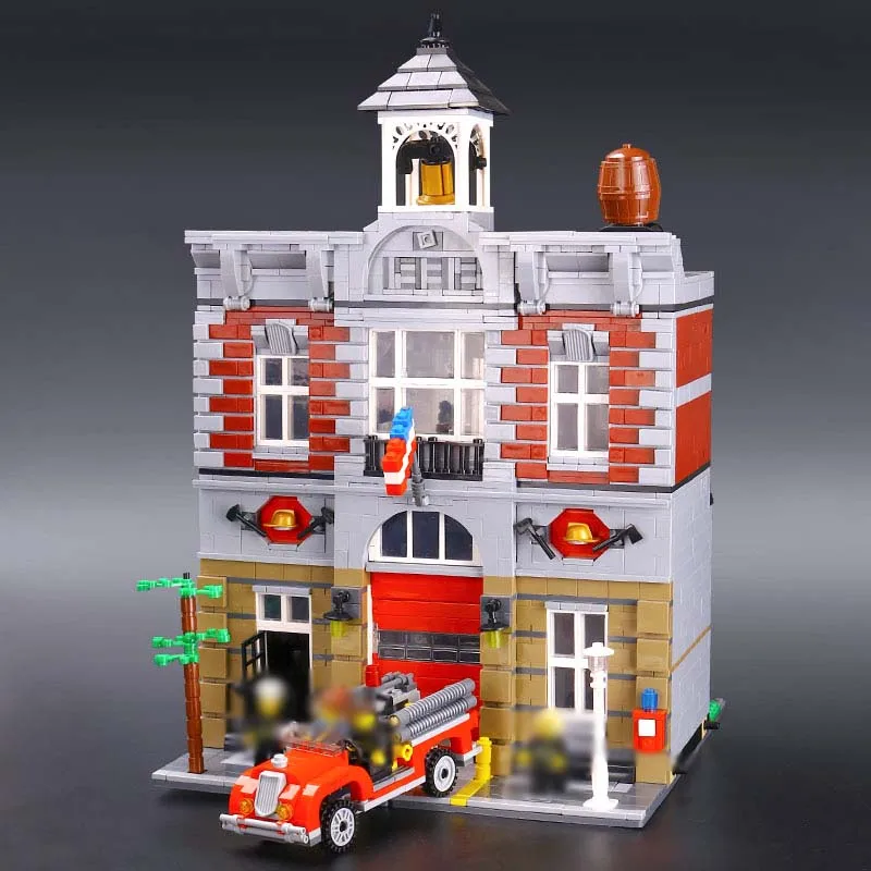 

Lepin 15004 City Street Fire Brigade Model Building Kits Blocks Bricks Toy For Children Figures Gift Set legoINGlys With 10197