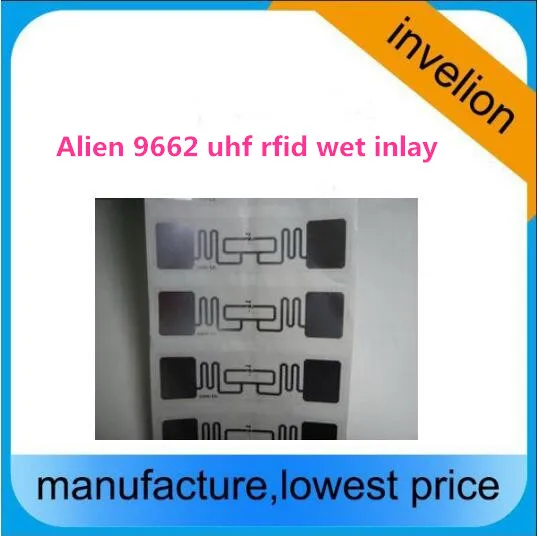 RFID UHF Alien 9654 lable Gen2 860 МГц~ 960 МГц низкая стоимость пассивные UHF бумажные этикетки с RFID наклейкой Tag Alien H3 inaly - Цвет: alien 9662 inlay