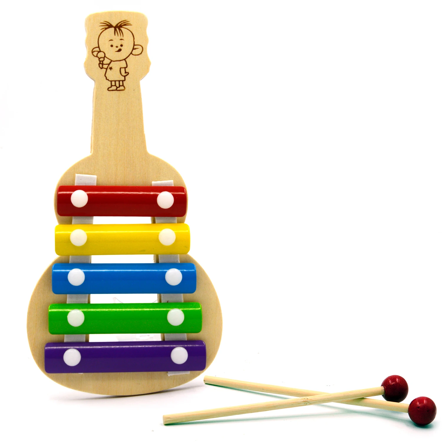 Mini Wooden Five Keys Glockenspiel Xylophone Wisdom Development Musical