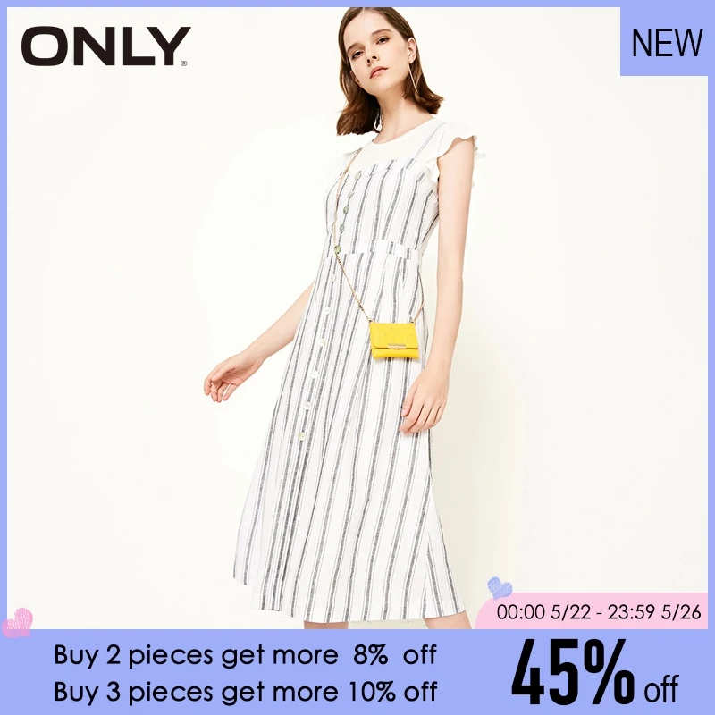 ONLY Spring & Summer 2019 Linen Stripe Two-piece Dress |118207588