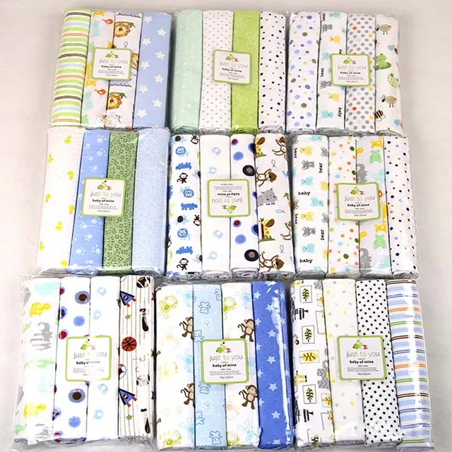 4pcs/lot Cotton Baby Flat Sheet Newborn Crib Sheet Baby Bedding Set