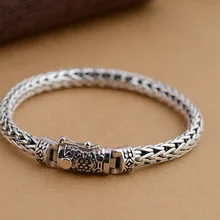 S925 браслет из чистого серебра ручной личности мужской деньги браслет