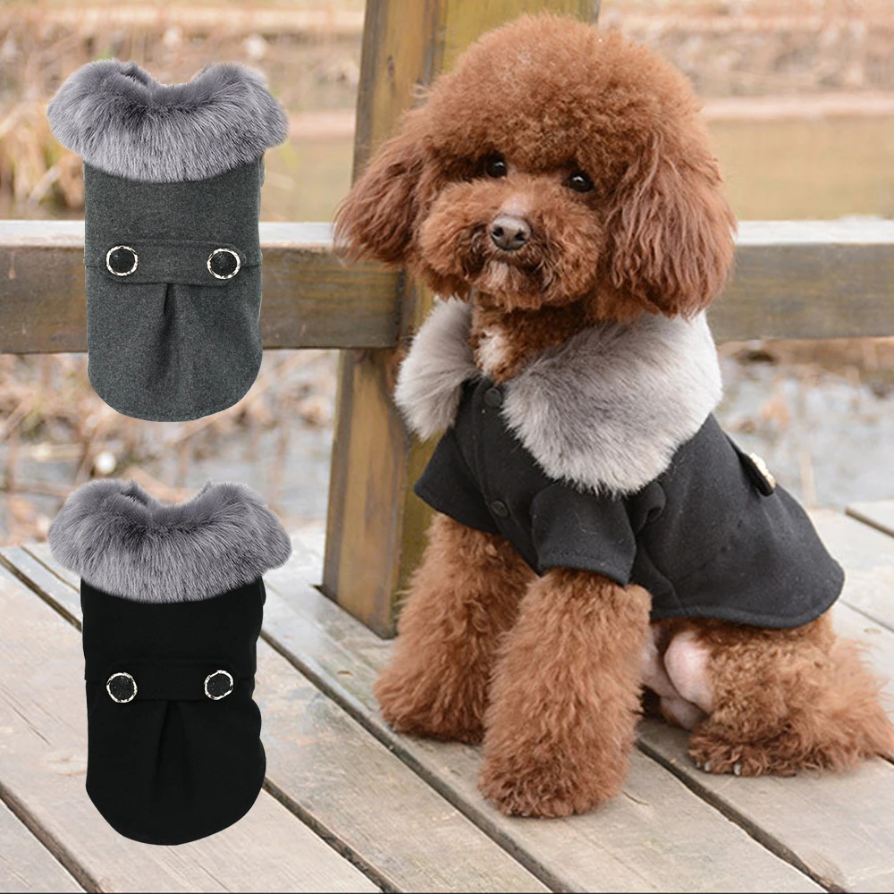 Pet Clothes Winter Woolen Warm Dog Jacket Chihuahua Clothes Dog Clothing Pet Coat for Small Medium Dogs Yorkshire ropa perro
