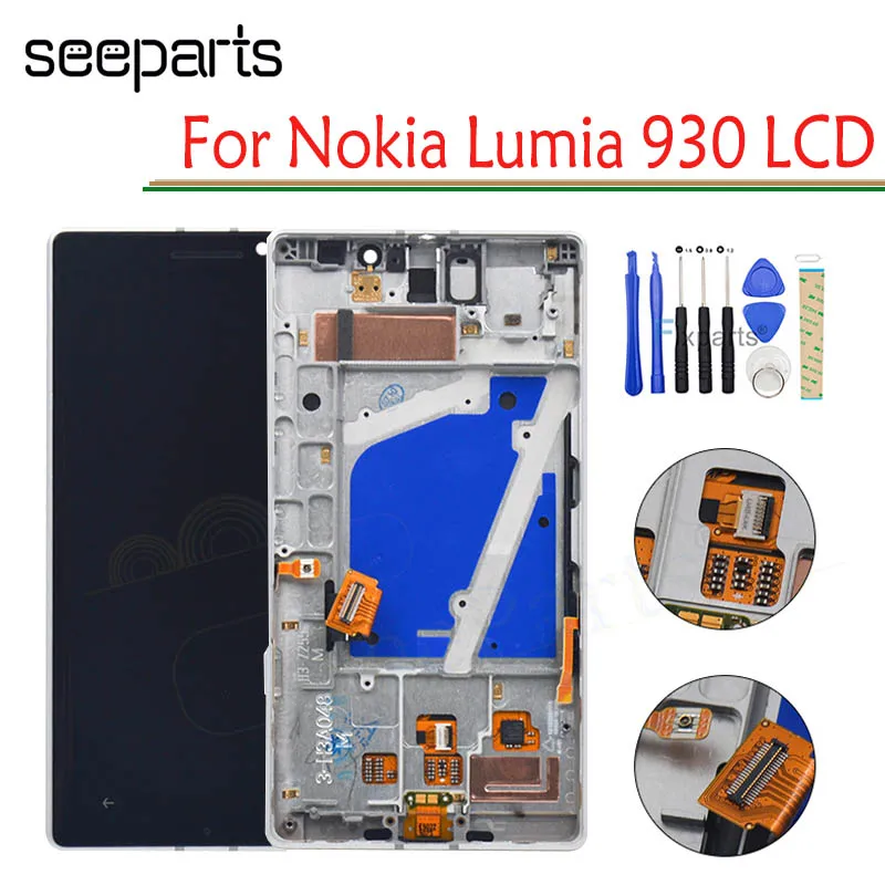 Протестирован для Nokia Lumia 930, ЖК-дисплей, сенсорный экран, дигитайзер, датчик в сборе, замена 5," для Nokia 930, ЖК-дисплей+ Инструменты