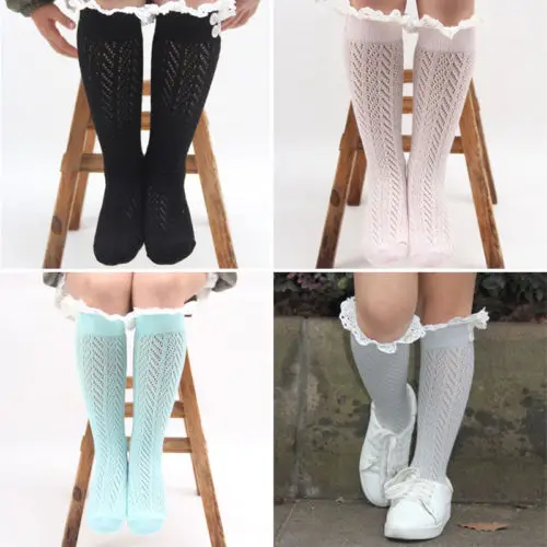 Baby Girl Leg Warmers Cute Girl Kids Knee High Socks Stocking Cotton