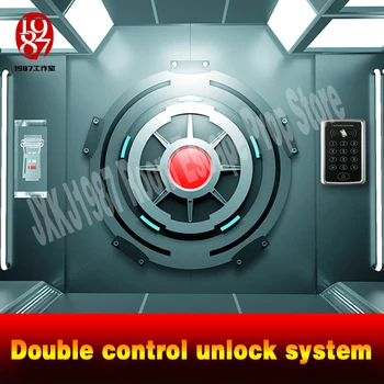 

escape room prop Double control unlock system one of two puzzles cipher keyboards IC card magnet can unlock JXKJ1987 STUDIO