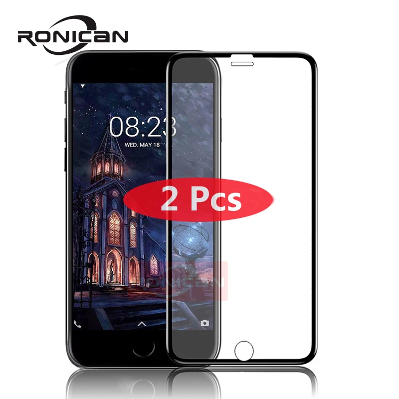 Закаленное стекло с полным покрытием для iPhone 7 8 Plus X Взрывозащищенная защитная