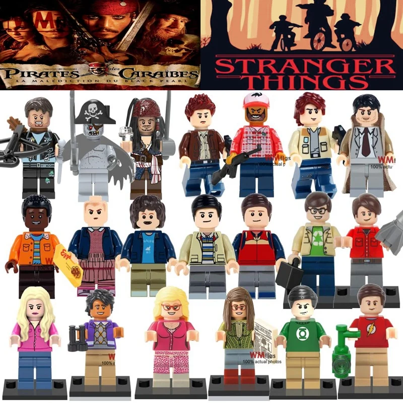 

TV Movie Series Stranger Things Eleven Lucas Dustin Super Natural Pirates of the Caribbean Building Bloks Toys Kids