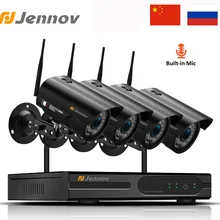 Jennov Wi-Fi CCTV видеонаблюдение Aduio 4CH 1080P 2MP камера безопасности системы NVR P2P Открытый IP Pro ночное видение водонепроницаемый