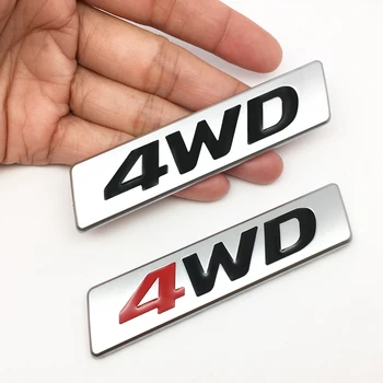 

FTDF Car Styling Chrome Metal Sticker 4WD Emblem Badge Car Tail Rear Side Decal For 4X4 SUV corolla avensis hilux toyota camry