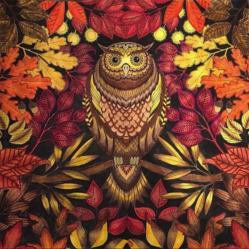 Hewan Lukisan Berlian Seni Kerajinan Diamond Mosaik Burung Hantu