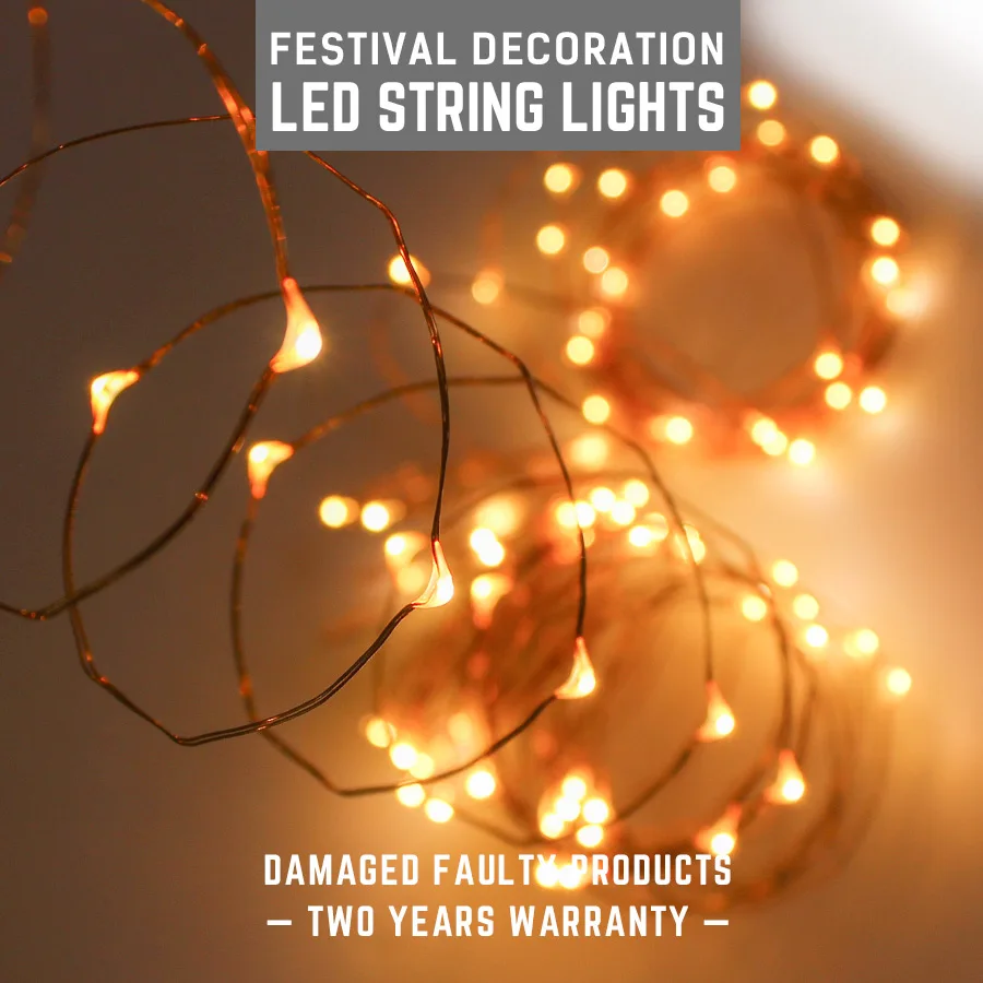 Multi Coloured Lights 2M 5M 10M Copper Silver Wire String lights Waterproof LED lamp For Party Holiday lighting Fairy Christmas