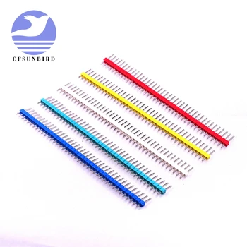 

CFsunbird ! 1set/6pcs Multicolor 1*40P Single Row Pin Needles Spacing 2.54MM Yellow Blue Green Black Red White Pin Header