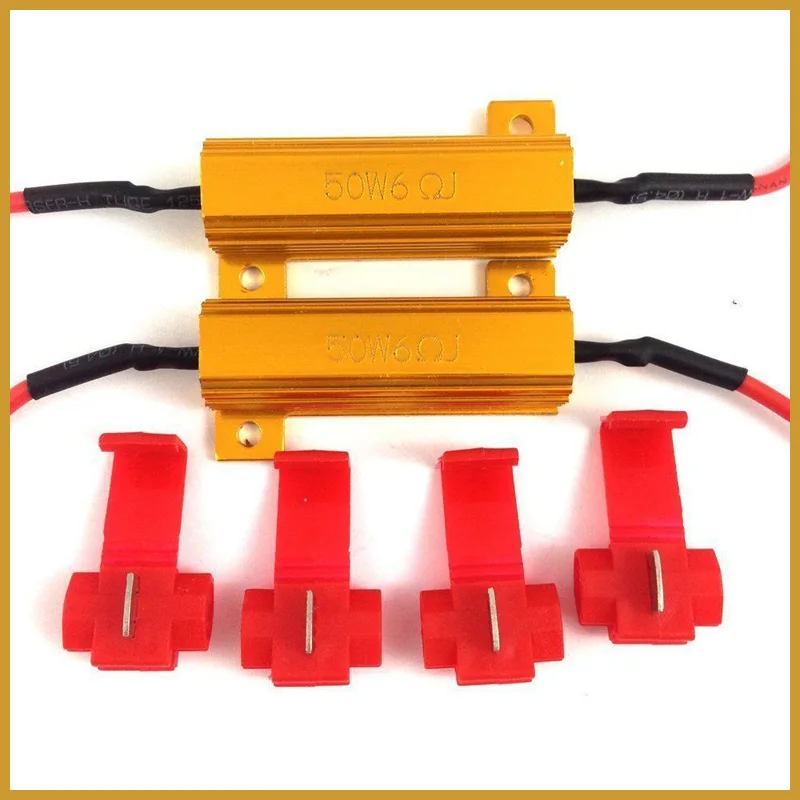 

2pcs 6ohm 50W For LED bulb Turn Signal Fog Running Light Load Resistor Fix Error Flash Canbus Error Free Auto Lights Decoration