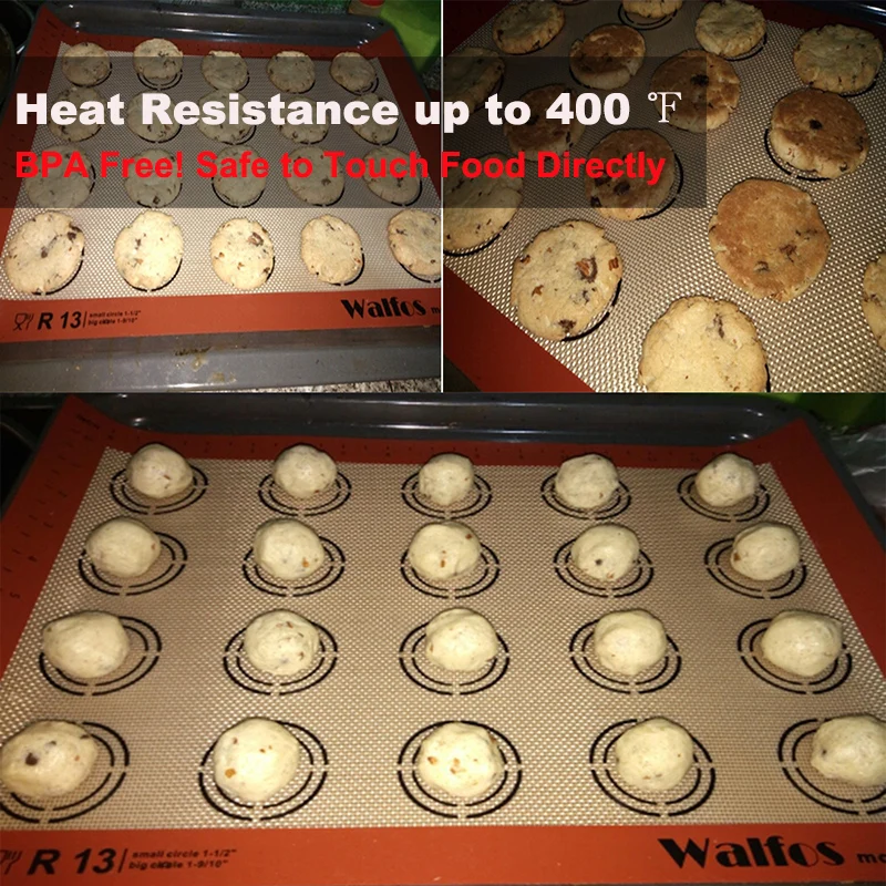 Silicone Baking Mat WALFOS Brand Baking Sheet Liner Non Stick Silicone Baking Mat Non-Stick Cookie Liner Pastry Mat Bakeware Kitchen Tool