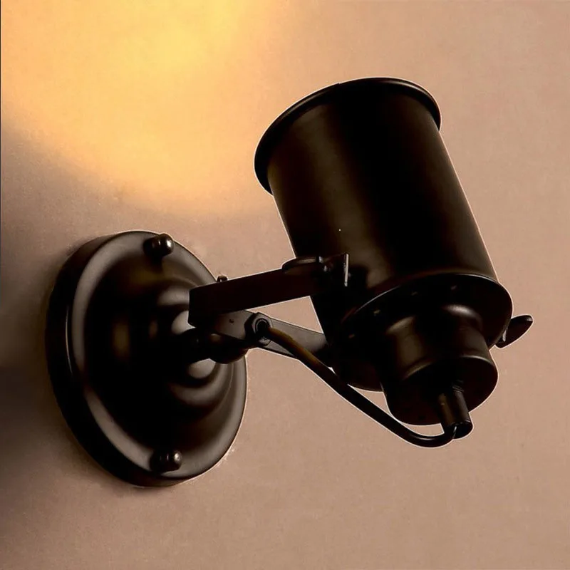 Retro Indoor Lighting Black Wall Lamp Industrial Loft Wall Mounted Bedside Wall Lighting Adjustable Spot Wall Lamp for Home(30)