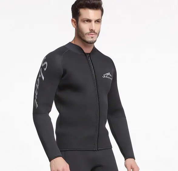 Adult's 5mm Wetsuit Jacket Top Long Sleeve Wetsuits Zipper Up Waterman