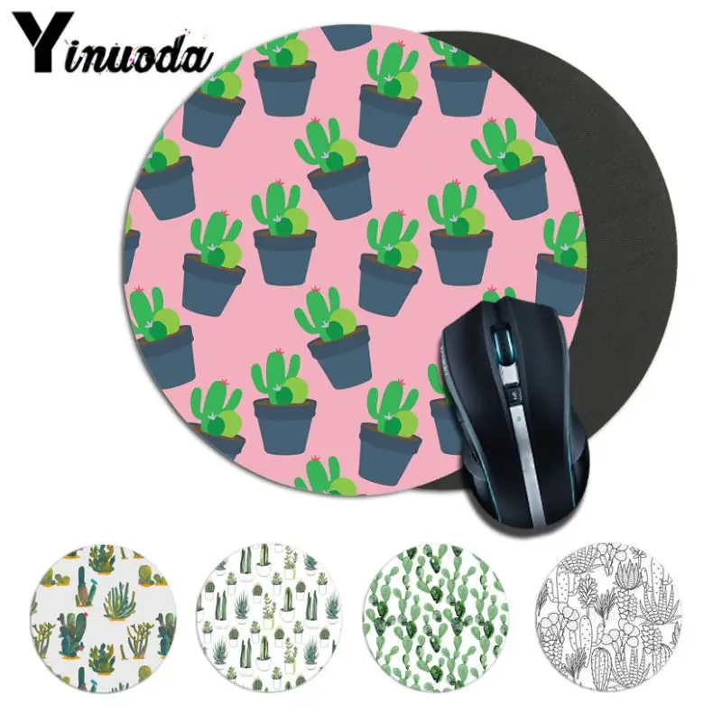 

Yinuoda New Design cactus Computer Gaming Lockedge Mousemats Size for 20*20cm 22*22cm round mousepad Rubber Rectangle Mousemats
