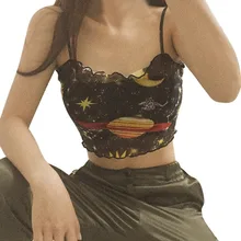 Crop Top Underwear Women Floral Angel Printed tank Blouse Sleeveless Blouse Casual Strap top Summer 2019 Vestido Verano Mujer A6 all over printed knot crop blouse