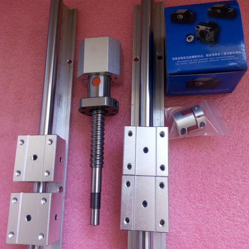 

SBR16 Linear rails :400/800/1100MM+3 PC Ball Screw SFU1605 L450/850/1150mm +3BKBF12+3ballnut housing+3coupling 8-10