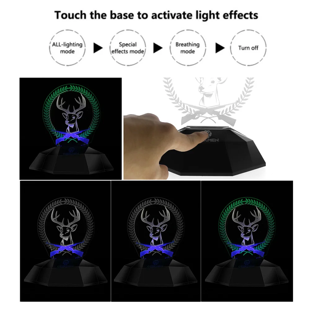 1 шт голова оленя с пистолетом 3D линии Light Новинка настольную лампу свет диких оленей охотничий клуб Настольный светильник светодиодный