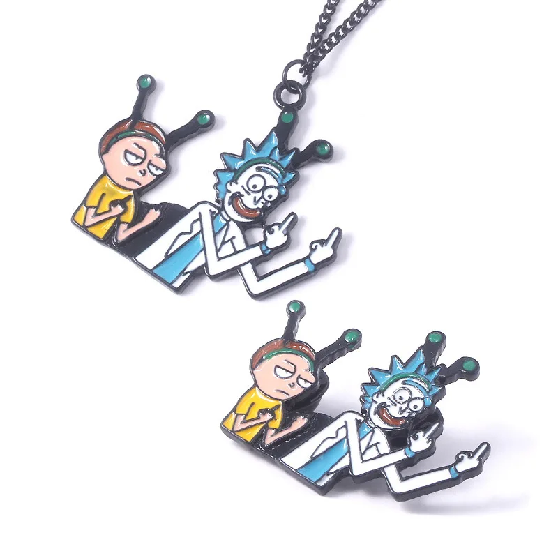 

Fashion Charm Pins And Brooches Rick and Morty Middle Ginger Enamel Pins Lapel Pins Brooches Badges Backpack Bag Hats Accessorie
