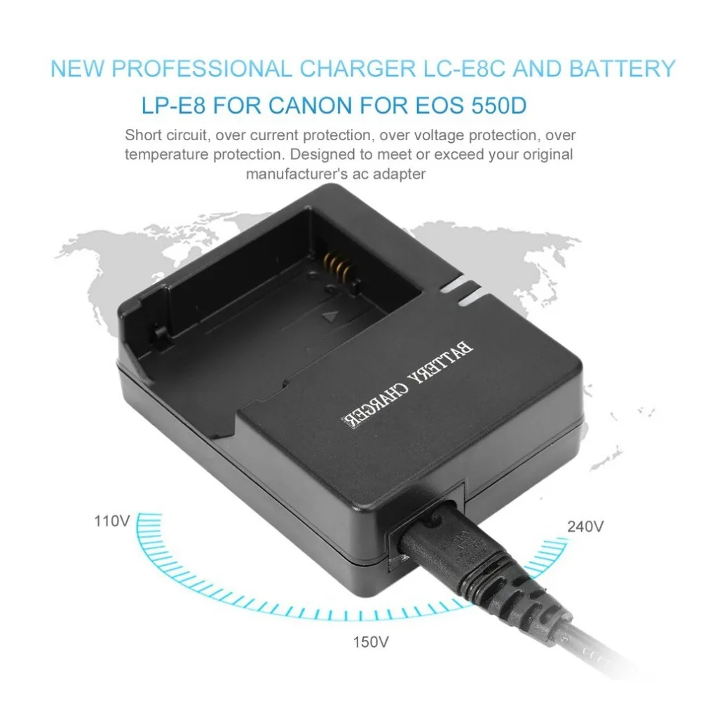 LC-E8C E8C LC-E8E Батарея Зарядное устройство для Canon Камера LP-E8 LPE8 E8 EOS 550D 600D 650D 700D поцелуй X4 X5 X6i x7 Rebel T2i T3i T4i T5i