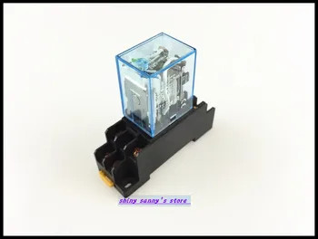 

5 sets 24V DC Coil Power Relay DPDT LY2NJ HH62P-L JQX-13F 10A With Socket Base Brand New