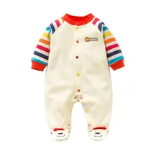 Весенне-осенний Детский комбинезон из хлопка, Одежда для новорожденных, одежда с длинными рукавами для маленьких девочек, Мультяшные комбинезоны детская одежда