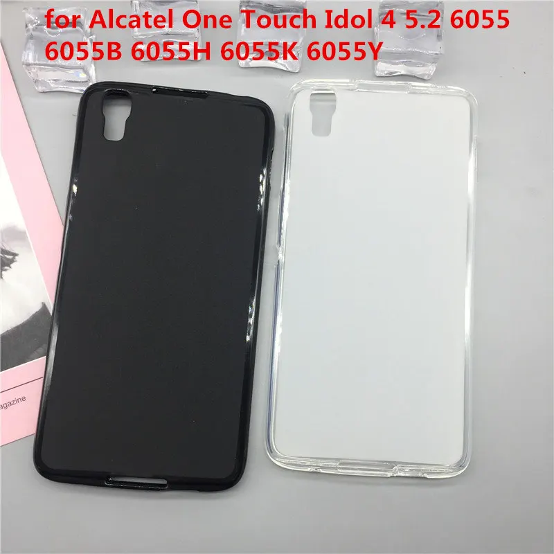 

Case Soft Silicon Phone Para for Alcatel One Touch Idol 4 5.2 6055 6055B 6055H 6055K 6055Y Luxury Cover Shell Black Cases Coque