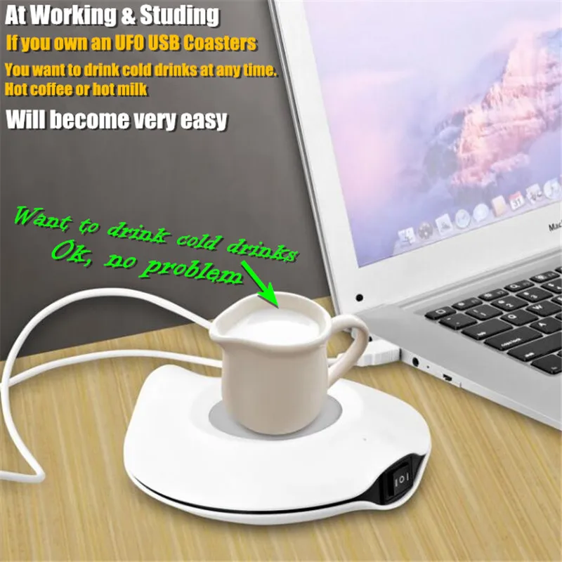 UFO USB Coasters Two-Way Cooling & Heating USB Warmer & Cooler for Milk Tea Coffee Mug Hot Drinks Beverage Cup Mat Tools Heater
