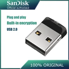 SanDisk мини USB флеш-накопитель 32 ГБ Флешка 8 ГБ 16 ГБ флеш-карта памяти, Флеш накопитель 64 ГБ USB 2,0 маленькая u-образная Флешка