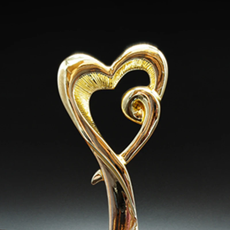 MTHS010 Heart Shaped металлический трофей Prix de Lausanne Award с черным кристаллом база танец конкурс Кубок для награждения Art Matches Rewards