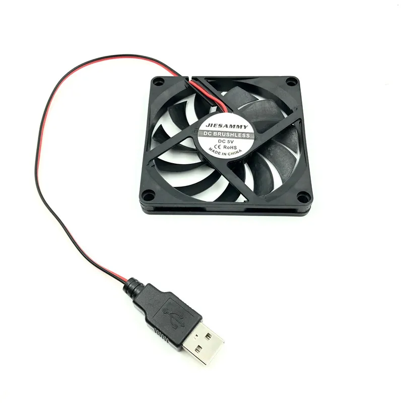 5V TWOBALL with USB JIESAMMY 80 мм процессор радиатор вентилятор охлаждения 8010 5 В USB 12 В 24 в бесшумный 18dBA рукав/шарикоподшипник 8 см pc Вентилятор 80x80x10 мм - Цвет лезвия: 5V TWOBALL with USB