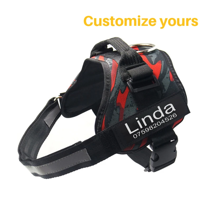 

FML Pet Harnesses for Dogs Personalized Stickers Custom Id Tags for Collar Reflective Dog Harness Set for Medium Large Pet Name