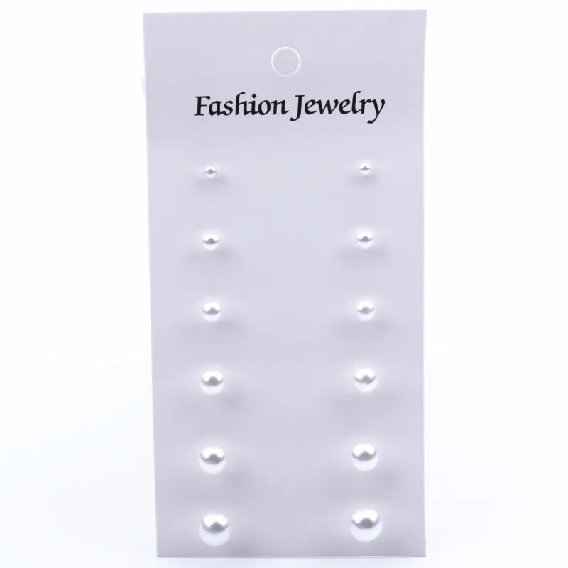 

New Sale 6 Pairs/set Romantic White Simulated Pearl Stud Earrings For Women Jewelry Mujer Fashion Earrings Set Sweet Pendientes