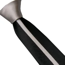 Lammulin Для Мужчин's галстуки модные запонки серебренные конструкции узел контраст по краю; Цвет Черный; Серебристый в Вертикальную Полоску микрофибра шейный платок, тонкий галстук 6 см