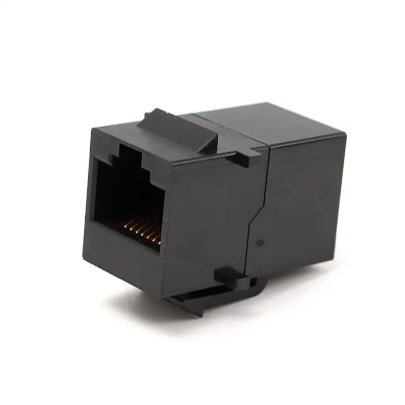

1/5/10/20Pcs Black Gold Plated Female Cat6 8p8c RJ45 For Gigabit Coupler Jack Network Adapter Shielded Panel Plug