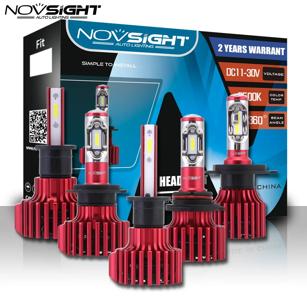 Светодиодный фонарь NOVSIGHT H4 H7 H11 hb3 9005 hb4 9006 противотуманная фара 10000Lm Turbo