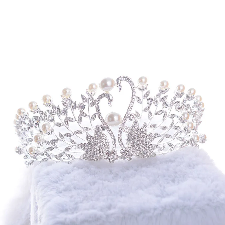 Moda pérola Tiaras Crown para a Noiva de cristal folhas ramos estilo festa de Casamento mulheres jóias cabelo acessórios para o Cabelo (6)