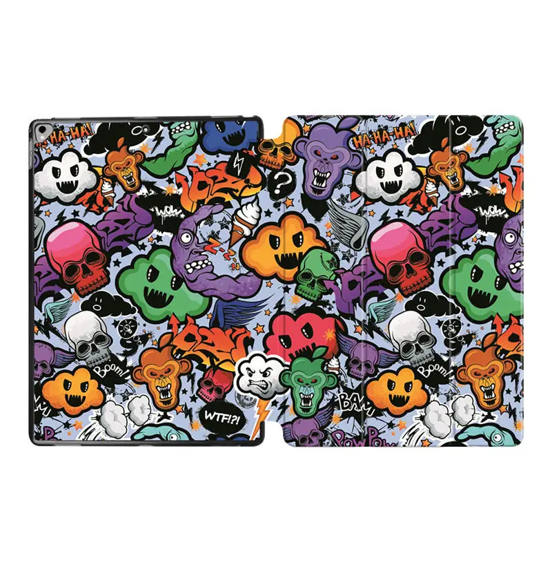 Sanmubaba Чехол для iPad Pro 12,9 дюйма версия ультра-тонкий PU кожаный мультфильм чехол с граффити funda Fold флип-чехол для планшета - Цвет: IPAD03
